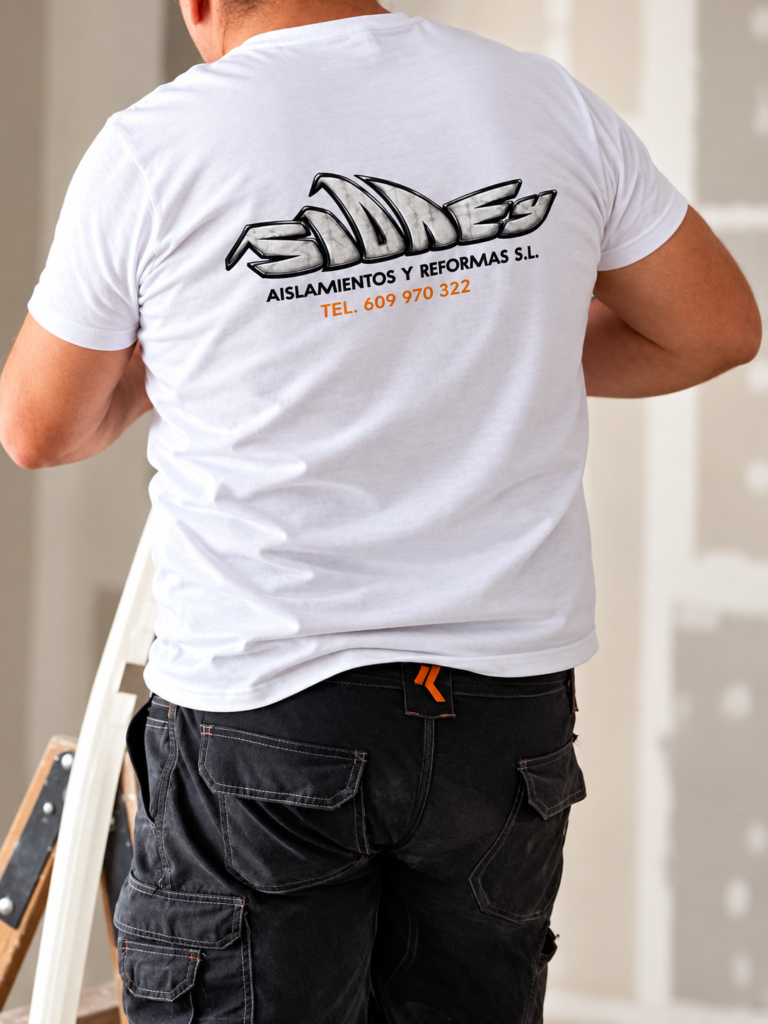 Estampación textil personalizada para empresas en camiseta laboral
